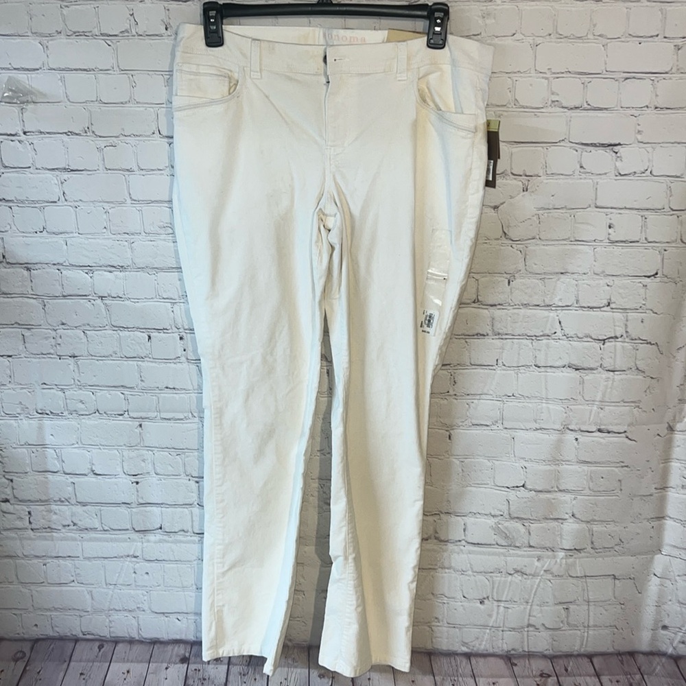 Size 14 Sonoma off white corduroy straight leg slacks. Very thin soft co…